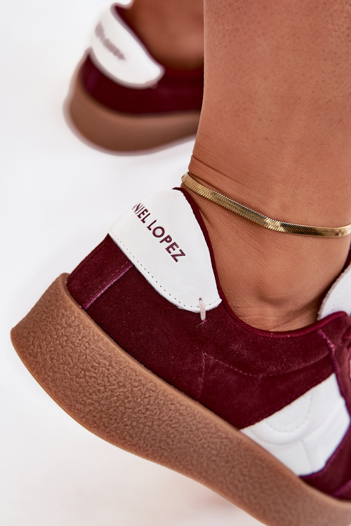 Semišové Sneakersy Dámské Daniel Lopez SS2D4023 Bordová