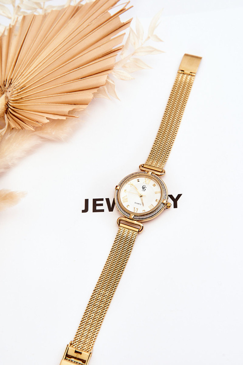 Vodotěsné dámské hodinky se síťovaným náramkem GG Luxe Zlato