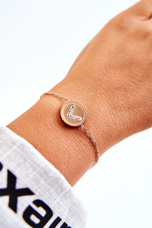 Náramok pre celebrity žien s ozdobou a ružovým zlatom zirkónov