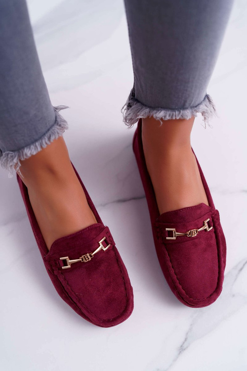 Dámske mokasíny semišové pohodlie Bordowe Anzio