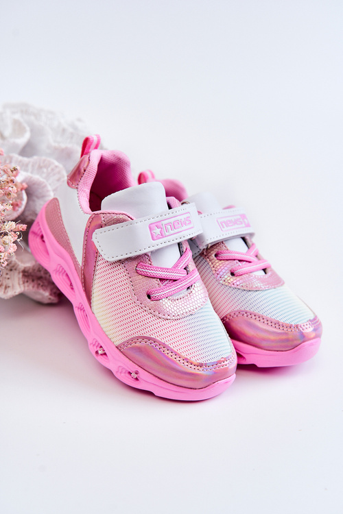 Dětská kožená sportovní obuv Bílo-růžová Loopsy