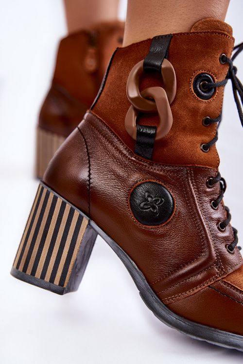 Dámské kožené kozačky Maciejka 05599-29 Hněde