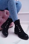 Dámske topánky s vysokými čiernymi barski 18-52