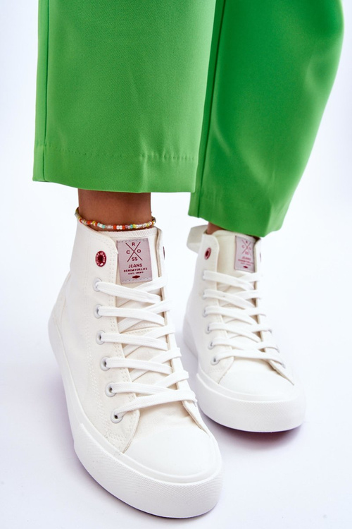 Dámské klasické vysoké tenisky Cross Jeans LL2R4086C Bílé