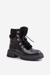 Zateplené kotníkové boty na zip z eko kůže černé Willatta