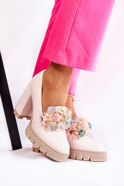 Elegantné čerpadlá s hladkou svetloružovou stravinou