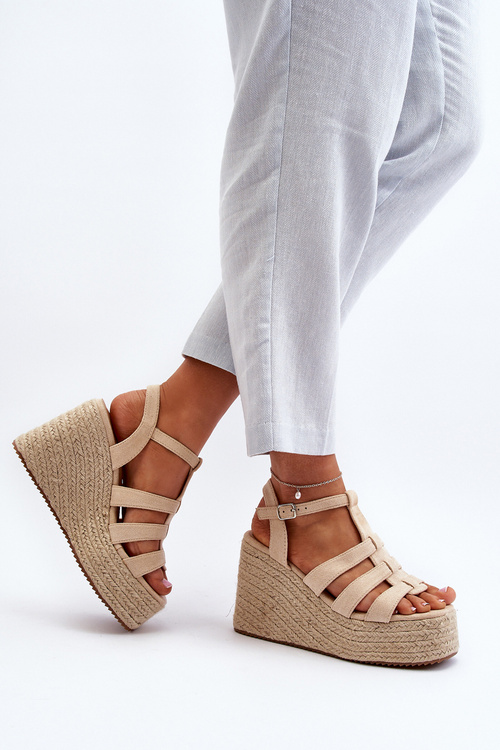 Sandále Na Kotoxu S Pleteňou Bežové Gnosis