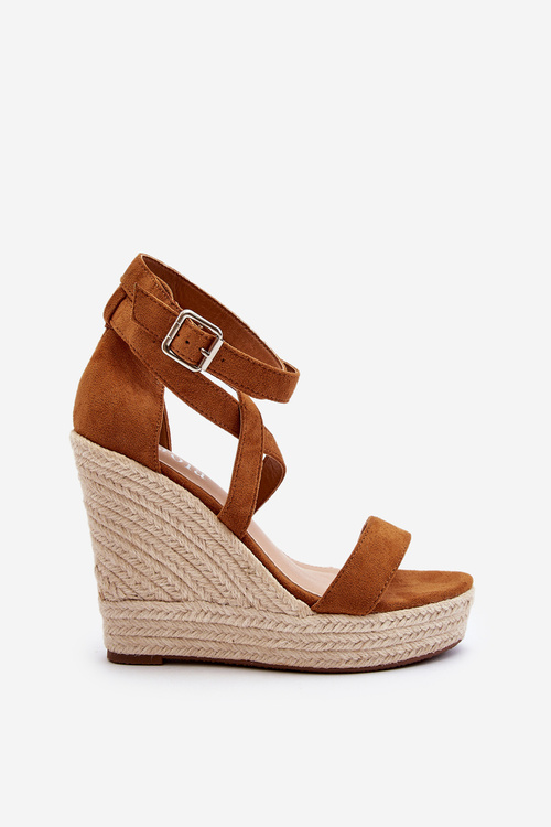 Sandále Na Kotúčik S Plechovkou Hnedé Salthe