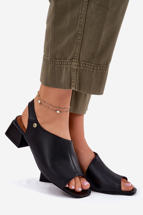 Kožené Dámské Sandály Na Klínku Maciejka 06975-01 Černé