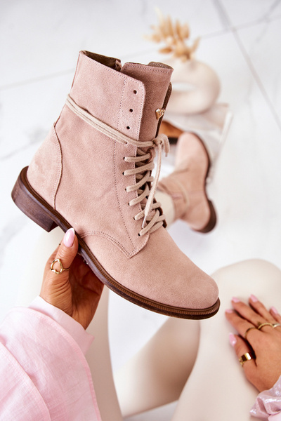 Semišové boty Nicole Růžové 2697