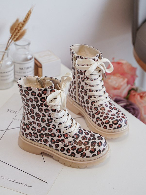 Ošetřené dětské boty na zip Bežovo-hnědé Dolida