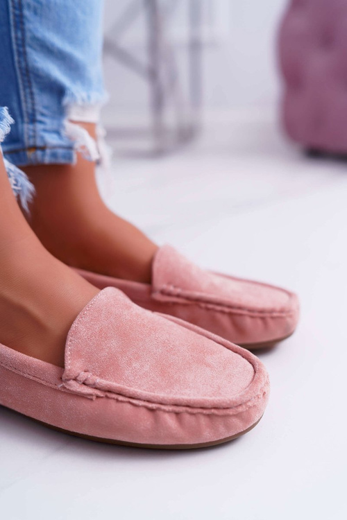 Dámské Mokasíny Komfortní Eko-semiš Růžové Lemma