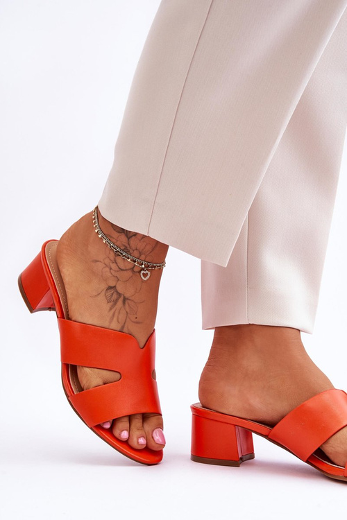 Klasické kožené papuče s nízkym oranžovým Miley