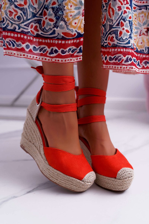 Dámské Sandály na klínu oranžové Tahaya