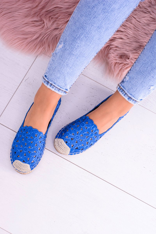 Lu Boo dámské baleríny černé espadrilly v květinách Macarena