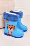Detské izolované galoshes s modrým tigerom