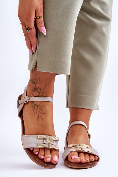 Dámske kožené sandále S. Barski KV-5541-37 béžová