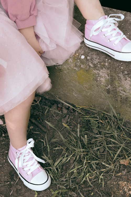 Tenisky pre deti s vysokým ružovým filimonom