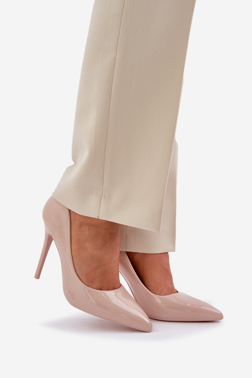 Lakovane Lodičky S Špicatými Prstami Béžové Vizana