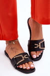 Dámske klasické flip -flops s dekoráciou čierne pôsobivé