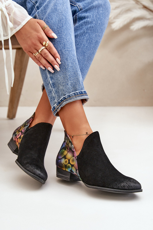 Kožené Boty Maciejka S Výřezy Černé 04091-77