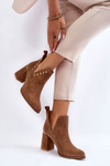 Dámske semišové topánky s výrezmi Lewski 3075 Camel