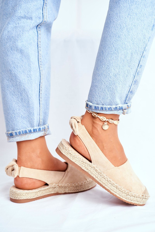 Ženské espadrilles semišové béžové pery