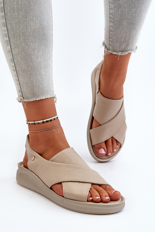 kožené sandály na klínu Černé Morgan