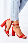 Semišové Sandály Na Vysokém Podpatku červené Florence