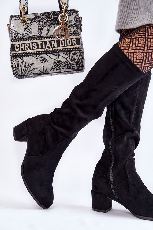 Klasické eco semišové čižmy Sergio Leone KZ205 Čierne