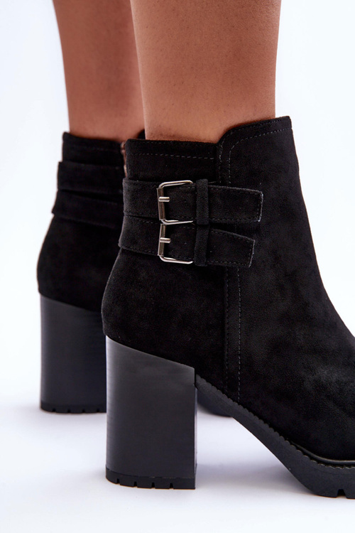 Black Makeline semišové vysoké podpätky