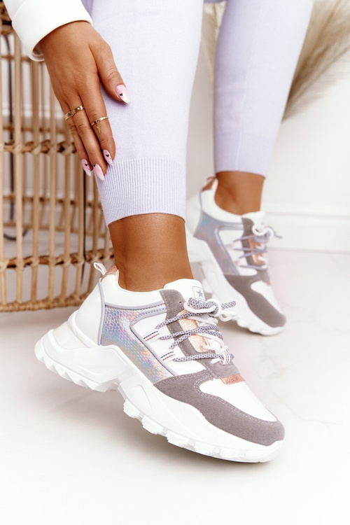 Dámské Sneakersy Na Masivní Podrážce Bílé Power