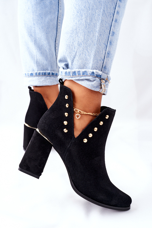 Semišové Boty S Výřezy Lewski Černé 3075