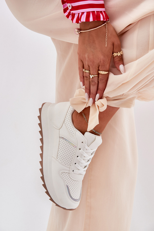 Dámske Športové Topánky Na Platforme Biele Yandia