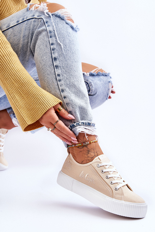 Pohodlné tenisky na Lee Cooper LCW-23-31-1808L Platform Bege