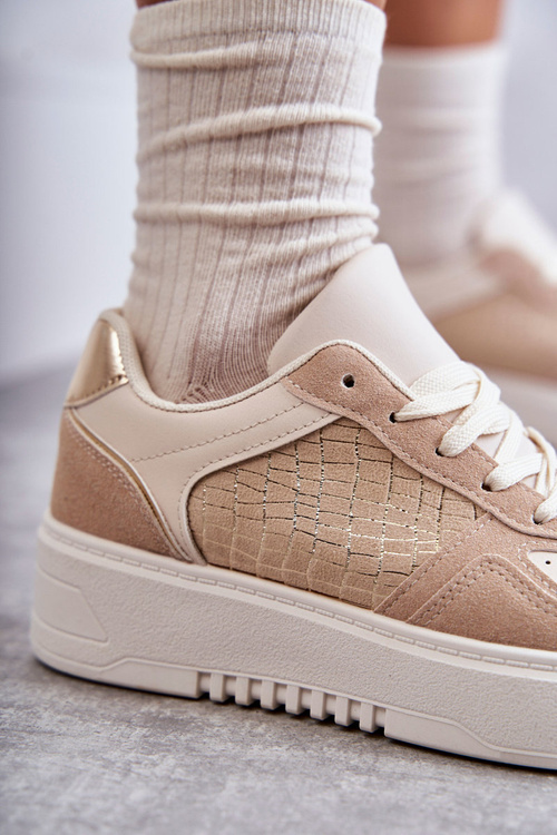 Dámska nízka športová topánka na platforme Beige Kyllie