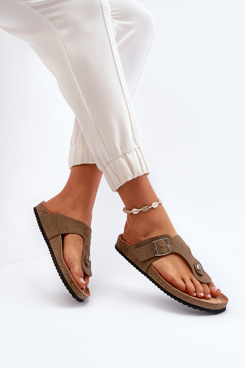 Dámské žabky na klínku tmavě zelené Elina