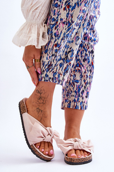 Papuče na korkovej podrážke béžové wendy