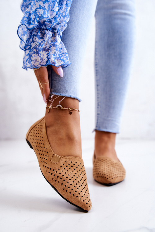 Camel Rosario Openwork Women's Openwork Balerinas