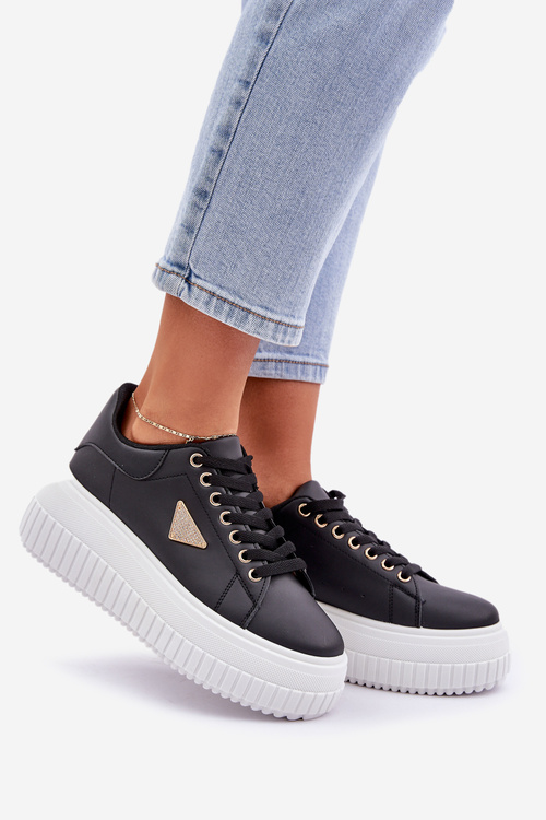 Štýlové tenisky na masívnej platforme čierno-biele Vallexia