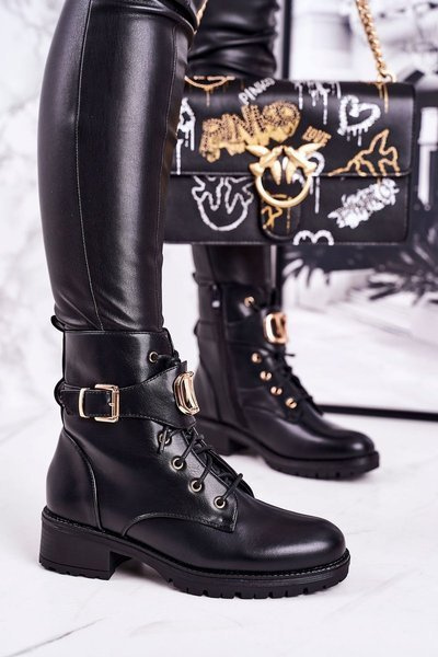 Ženské izolované topánky zlatá pracka čierna vera