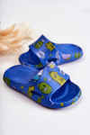 Ľahké detské flip -flops modré astro dinosaury