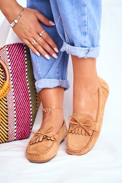 Dámské Mokasíny Semišové Camel Velucci