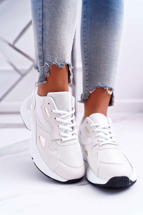 Ženský športový biely béžový šok