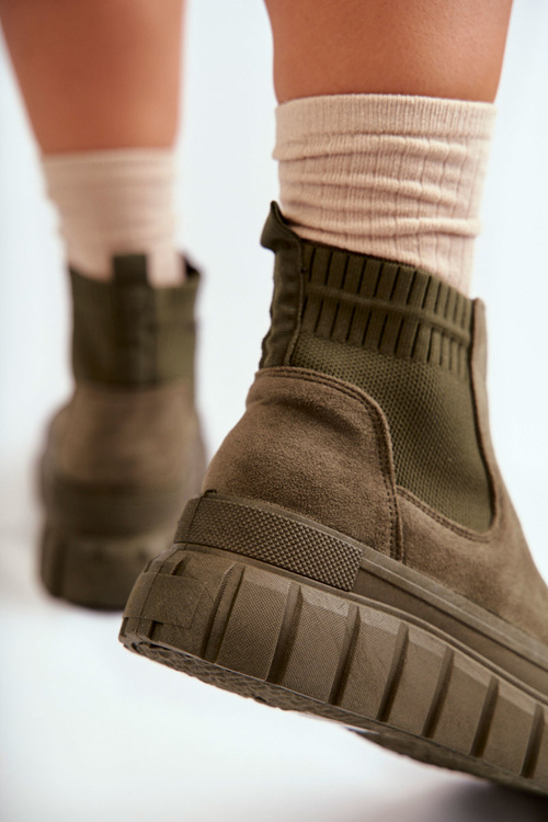 Módne sklz -up topánky na platforme Zielone Jenna