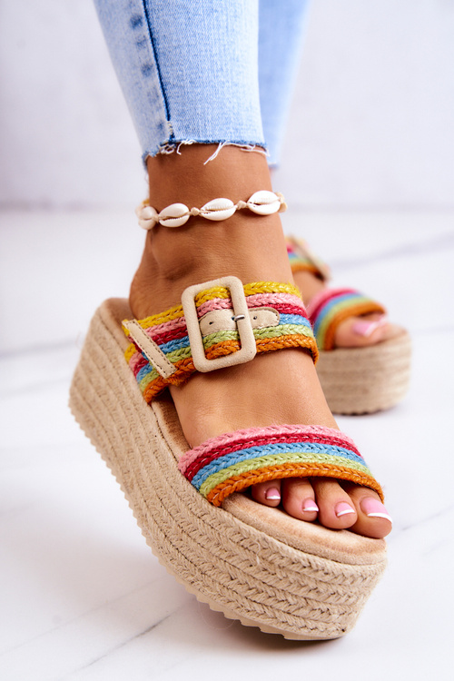 Dámske flip -flops na platforme Multicolor Lazare