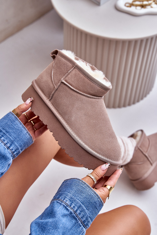 Módne nízke zimné topánky z semišu v khaki Nucca