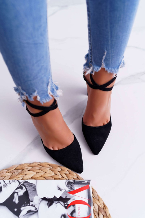 Dámské Lodičky Na Podpatku Semišové Černé High Traffic