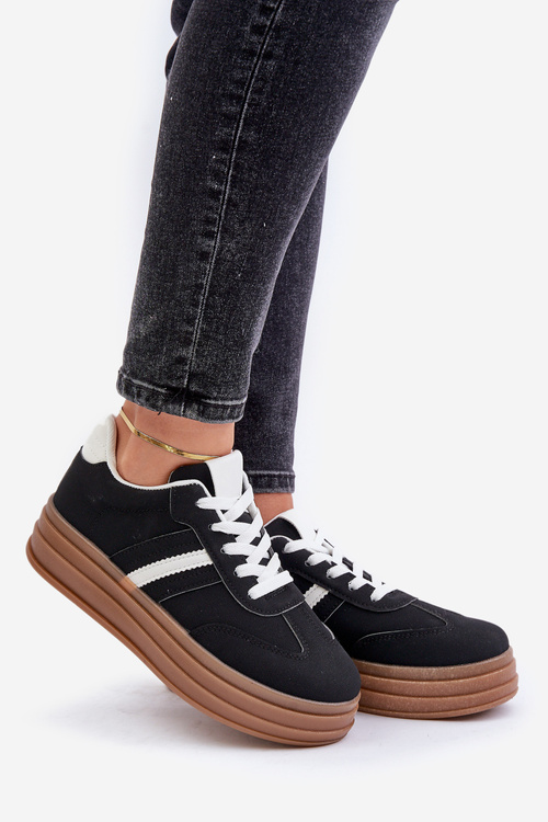 Dámské tenisky na platformě černé Dravinnia