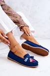 Dámské semišové mokasíny s třásněmi námořnická modrá Laressa
